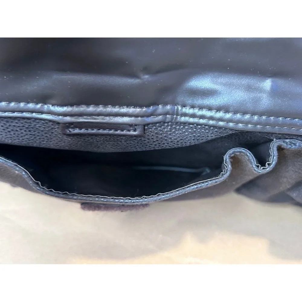 Lagerfeld Brown Pebbled Faux Leather Duffel‎ Bag Weekender Travel